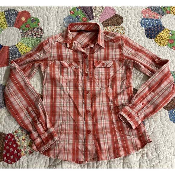 Arcteryx women's Plaid Melodie Long Sleeve Button Front Shirt Small - Picture 1 of 9